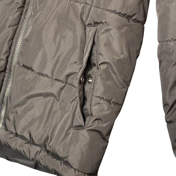 Whales Tail Red & Black Hooded Puffer Jacket Youth Size 14/16 Warm Winter Coat - Picture 4 of 13